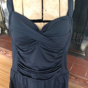 Curvy Vintage Style Black One Piece Bathing Suit